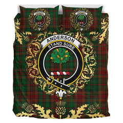 Anderson Coulson Bonner 01 Tartan Crest Bedding Set - Golden Thistle Style