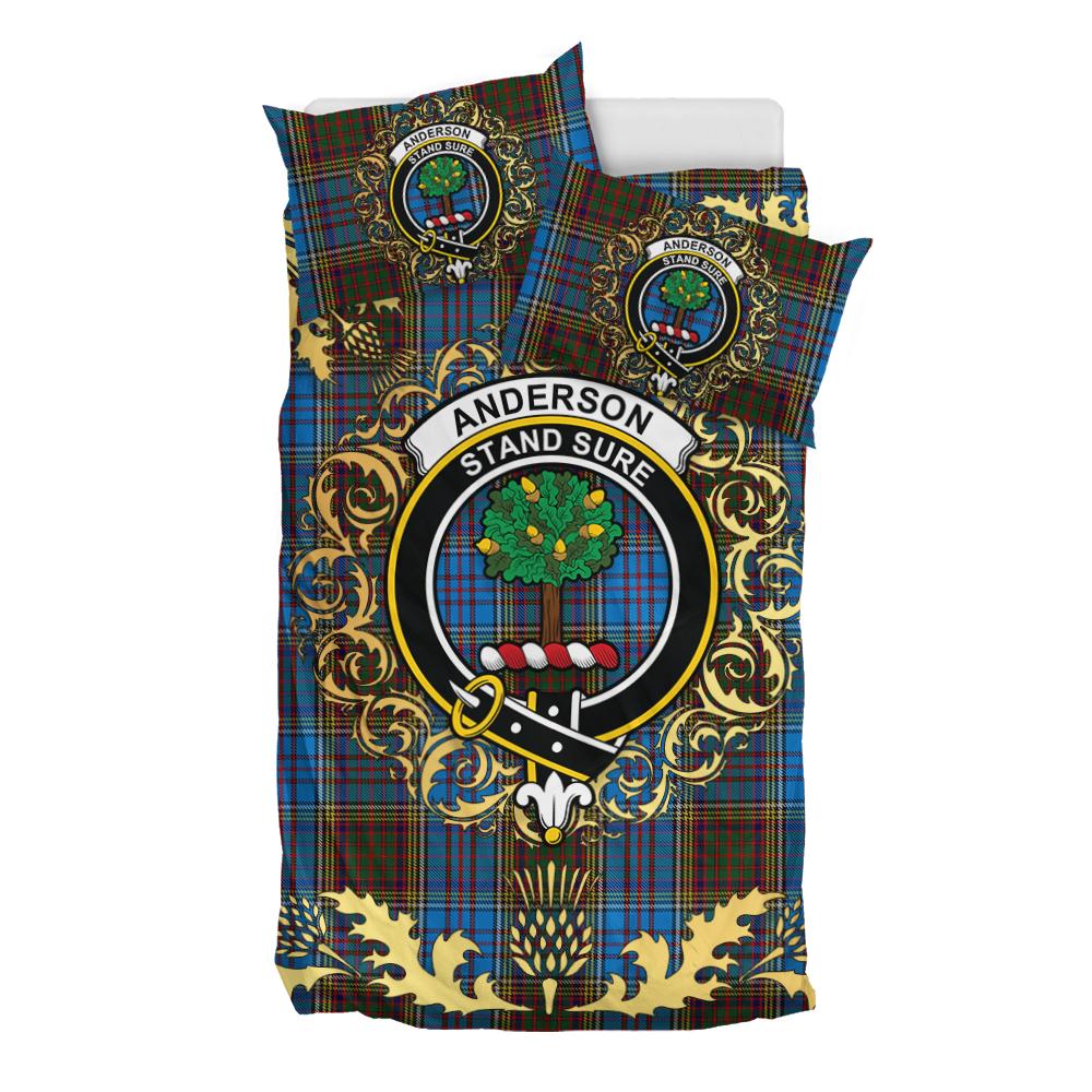 Anderson Coulson Bonner 02 Tartan Crest Bedding Set - Golden Thistle Style