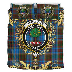 Anderson Coulson Bonner 02 Tartan Crest Bedding Set - Golden Thistle Style