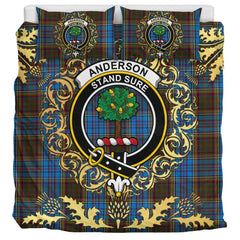 Anderson Coulson Bonner 02 Tartan Crest Bedding Set - Golden Thistle Style