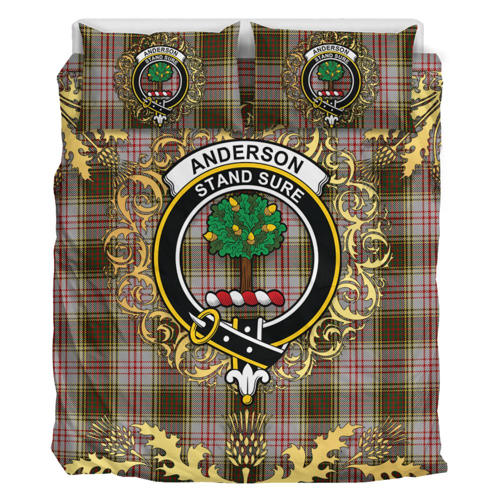 Anderson Dress Tartan Crest Bedding Set - Golden Thistle Style