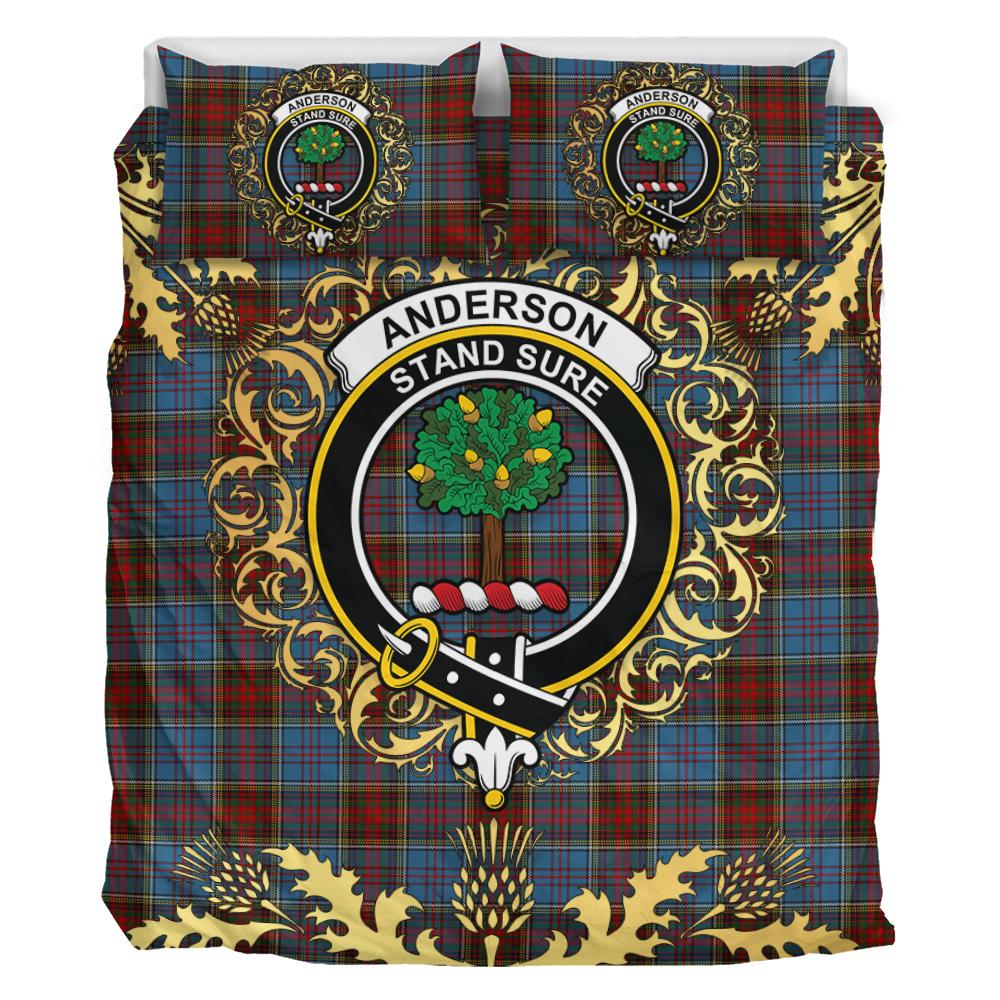 Anderson MacGregor Hastie 01 Tartan Crest Bedding Set - Golden Thistle Style