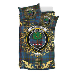 Anderson MacGregor Hastie 02 Tartan Crest Bedding Set - Golden Thistle Style