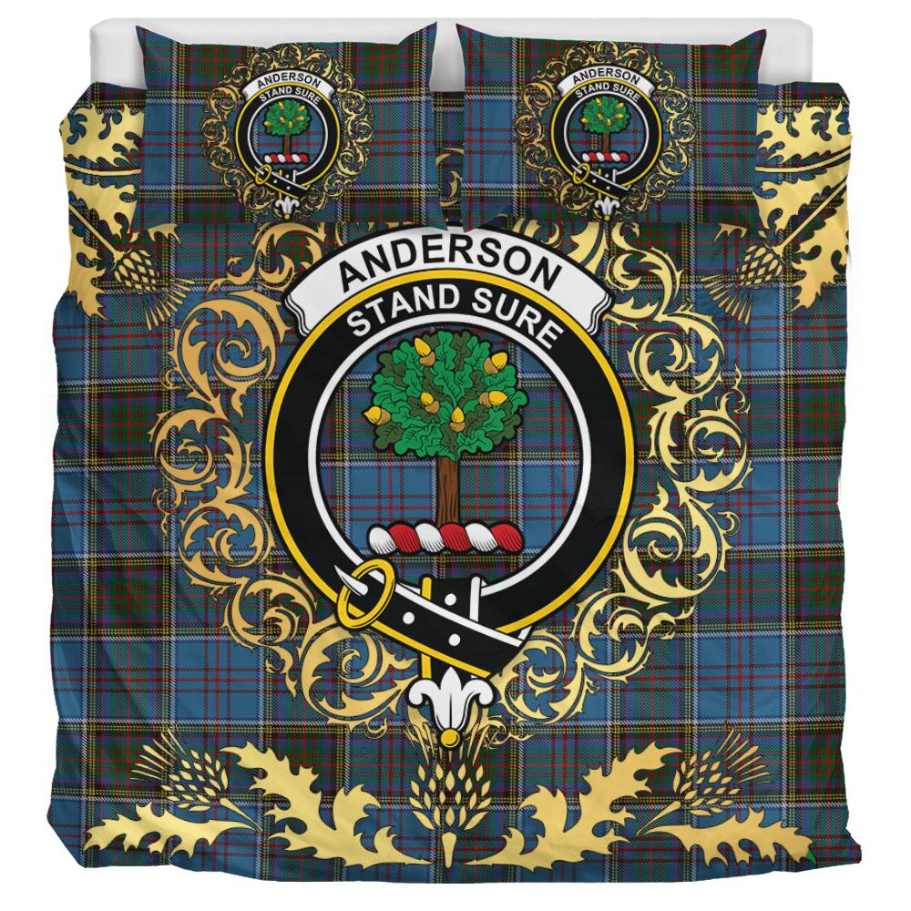 Anderson MacGregor Hastie 02 Tartan Crest Bedding Set - Golden Thistle Style