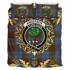 Anderson MacGregor Hastie 03 Tartan Crest Bedding Set - Golden Thistle Style