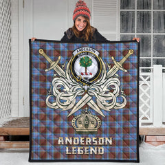 Anderson Modern Tartan Crest Legend Gold Royal Premium Quilt