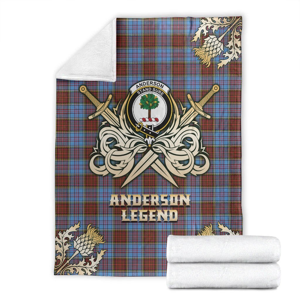 Anderson Modern Tartan Gold Courage Symbol Blanket