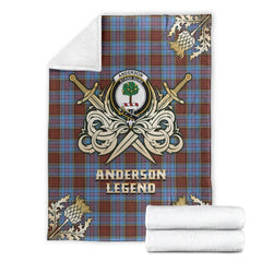 Anderson Modern Tartan Gold Courage Symbol Blanket