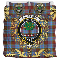 Anderson Modern Tartan Crest Bedding Set - Golden Thistle Style