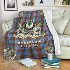 Anderson Modern Tartan Gold Courage Symbol Blanket