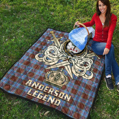 Anderson Modern Tartan Crest Legend Gold Royal Premium Quilt