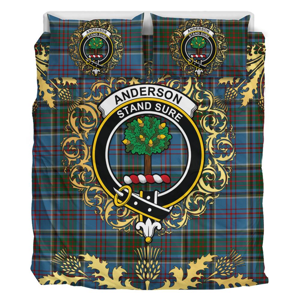 Anderson Old Makinlay Tartan Crest Bedding Set - Golden Thistle Style