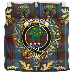 Anderson Paton Tartan Crest Bedding Set - Golden Thistle Style