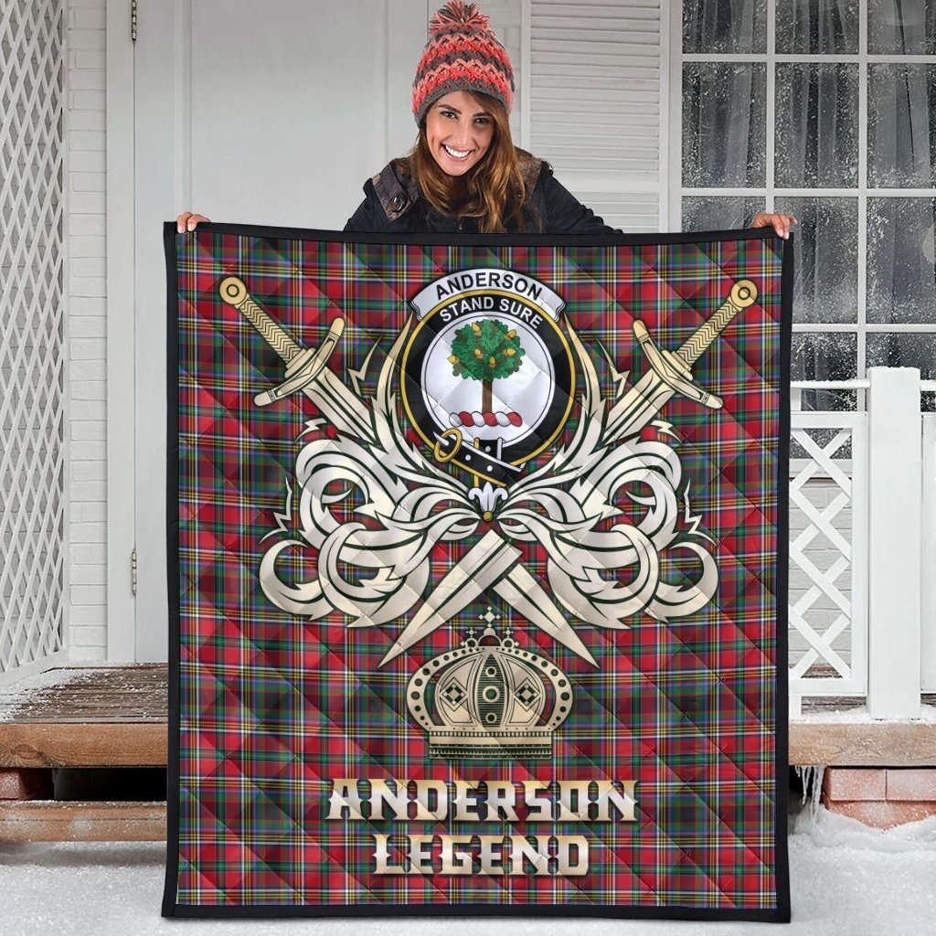 Anderson of Arbrake Tartan Crest Legend Gold Royal Premium Quilt