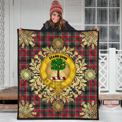 Anderson Of Arbrake Tartan Crest Premium Quilt - Gold Thistle Style