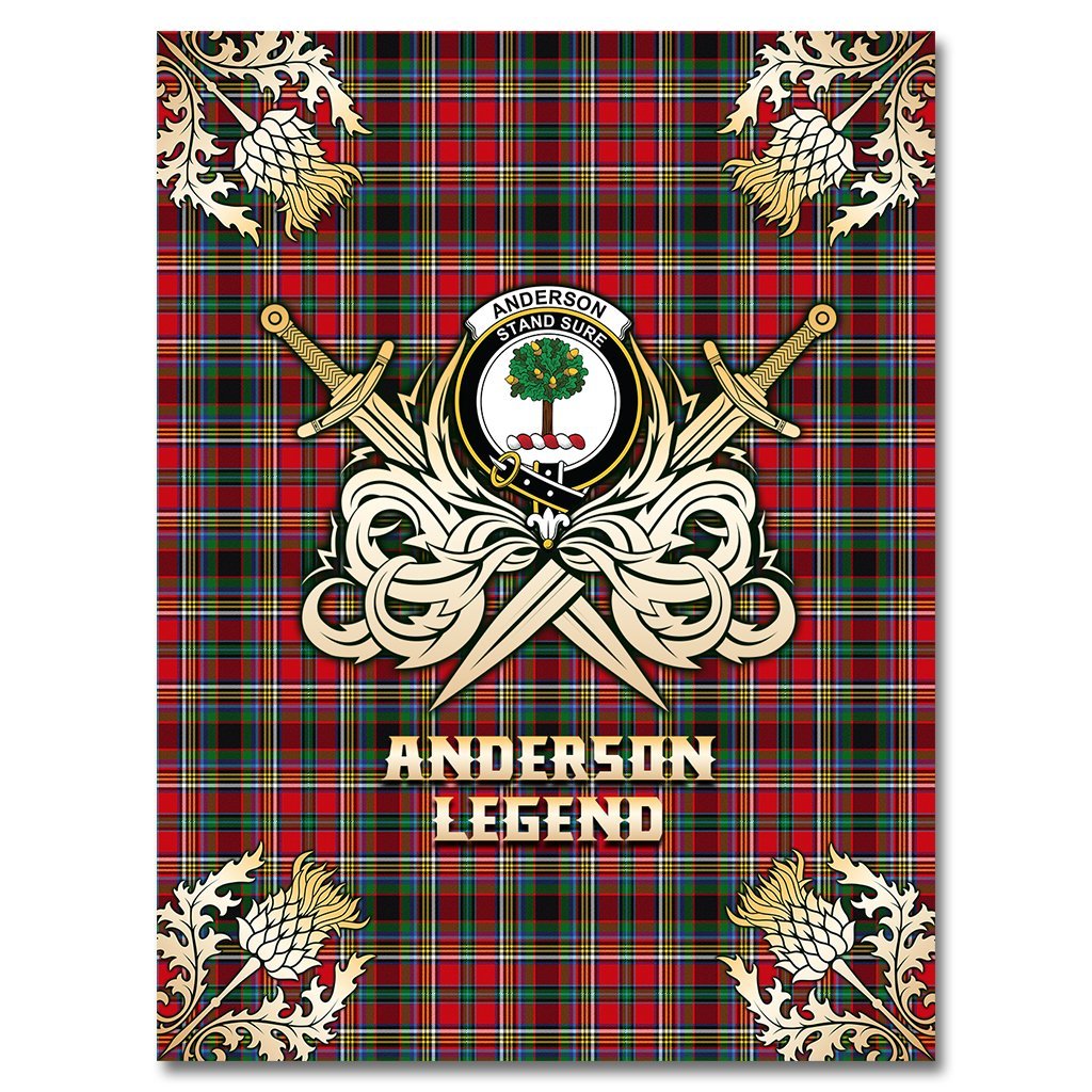 Anderson of Arbrake Tartan Gold Courage Symbol Blanket