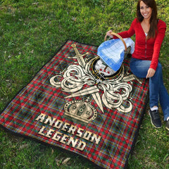 Anderson of Arbrake Tartan Crest Legend Gold Royal Premium Quilt