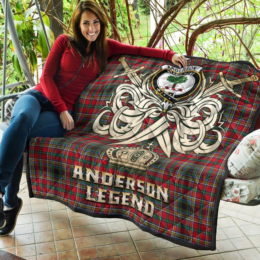 Anderson of Arbrake Tartan Crest Legend Gold Royal Premium Quilt