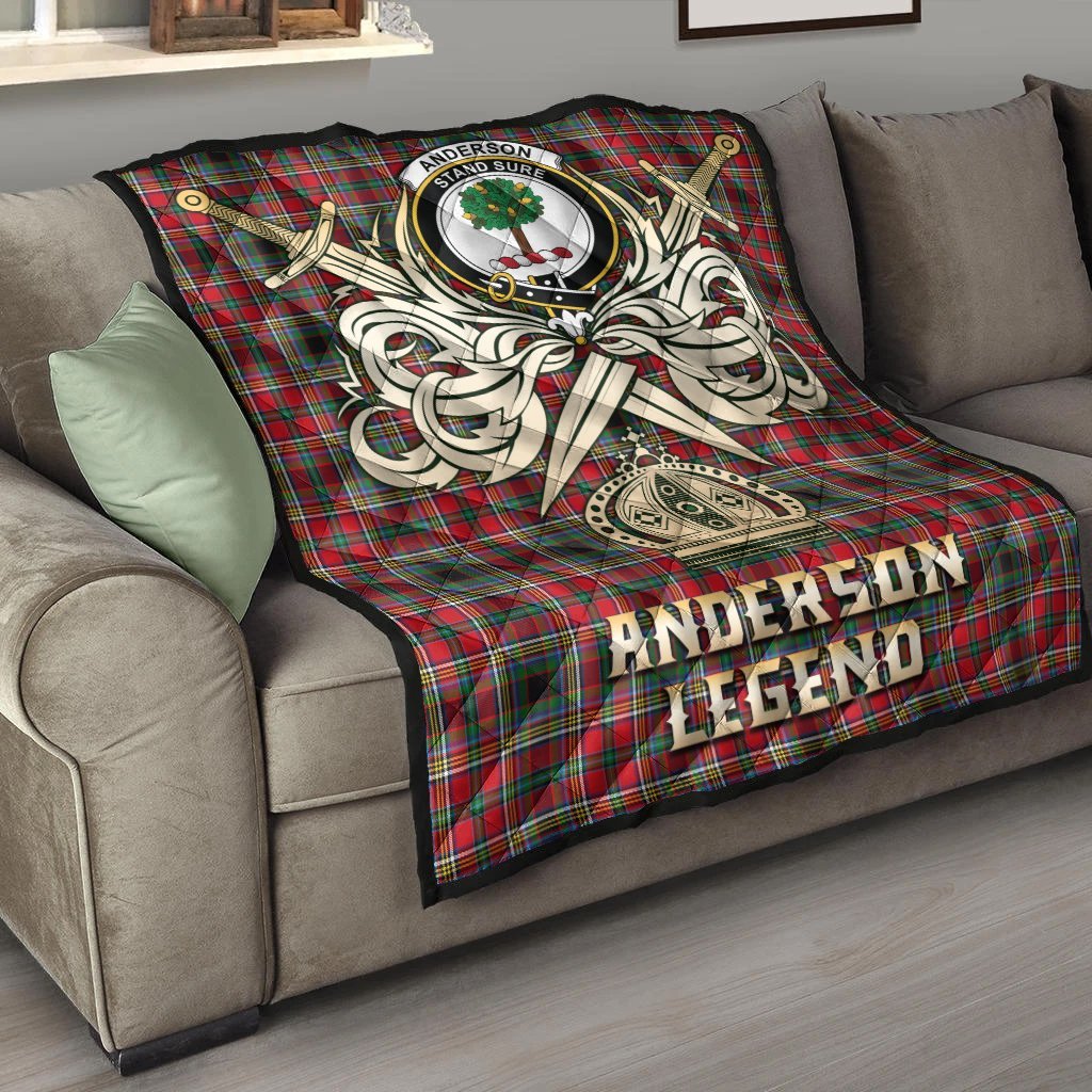 Anderson of Arbrake Tartan Crest Legend Gold Royal Premium Quilt