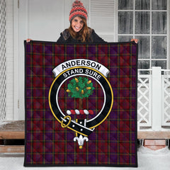 Anderson of Kinnedear Red Tartan Crest Quilt