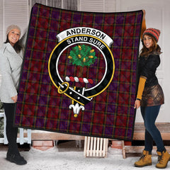 Anderson of Kinnedear Red Tartan Crest Quilt