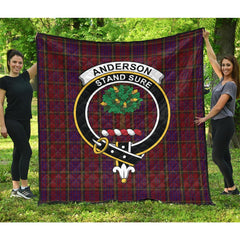 Anderson of Kinnedear Red Tartan Crest Quilt