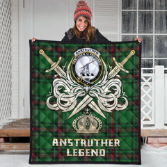 Anstruther Tartan Crest Legend Gold Royal Premium Quilt