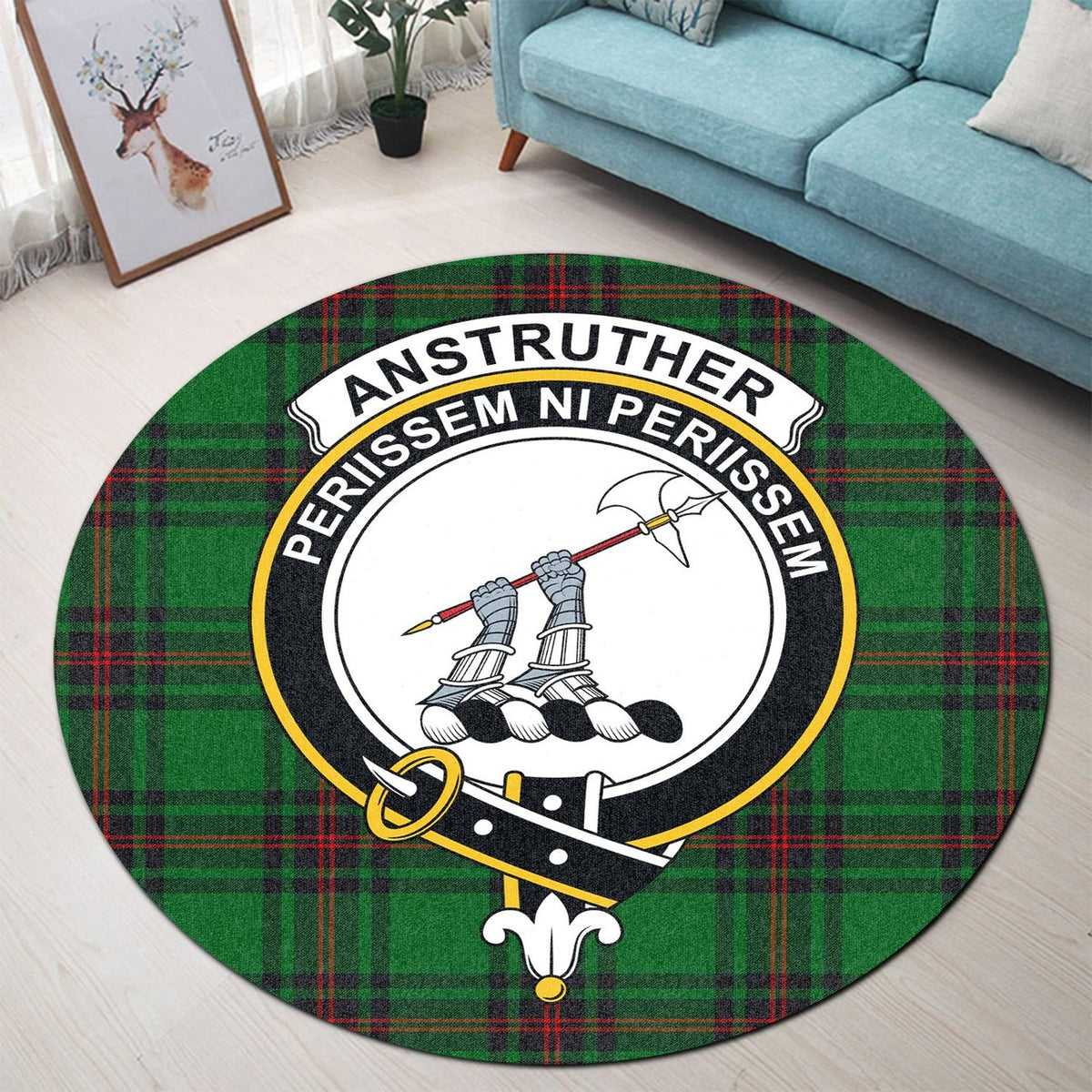 Anstruther Tartan Crest Round Rug