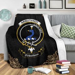 Arbuthnot Crest Tartan Premium Blanket Black