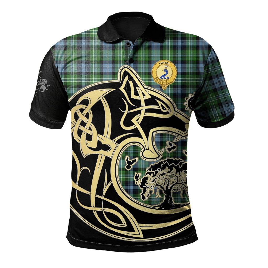 Arbuthnot Ancient Tartan Polo Shirt Viking Wolf