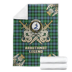 Arbuthnot Ancient Tartan Gold Courage Symbol Blanket