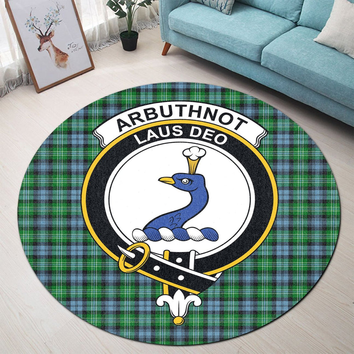 Arbuthnot Ancient Tartan Crest Round Rug