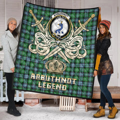 Arbuthnot Ancient Tartan Crest Legend Gold Royal Premium Quilt