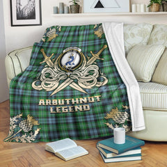 Arbuthnot Ancient Tartan Gold Courage Symbol Blanket