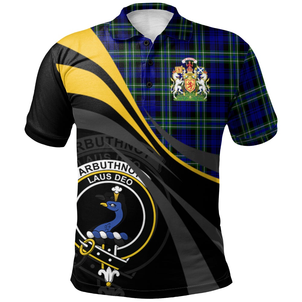 Arbuthnot Modern Tartan Polo Shirt - Royal Coat Of Arms Style
