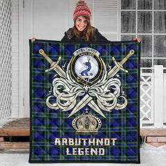 Arbuthnot Modern Tartan Crest Legend Gold Royal Premium Quilt