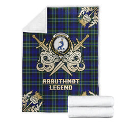 Arbuthnot Modern Tartan Gold Courage Symbol Blanket