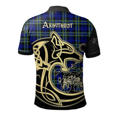 Arbuthnot Modern Tartan Polo Shirt Viking Wolf