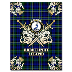 Arbuthnot Modern Tartan Gold Courage Symbol Blanket