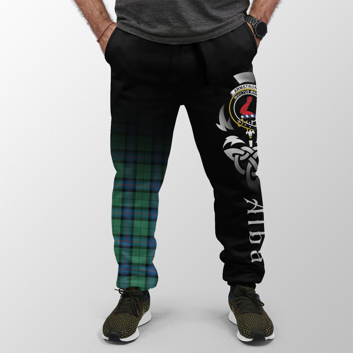 Armstrong Ancient Tartan Crest Jogger Sweatpants - Alba Celtic Style