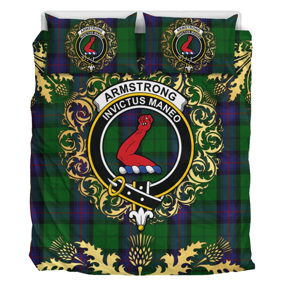 Armstrong Tartan Crest Bedding Set - Golden Thistle Style