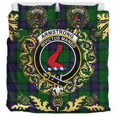 Armstrong Tartan Crest Bedding Set - Golden Thistle Style