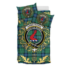 Armstrong Ancient Tartan Crest Bedding Set - Golden Thistle Style