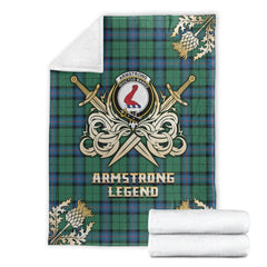 Armstrong Ancient Tartan Gold Courage Symbol Blanket