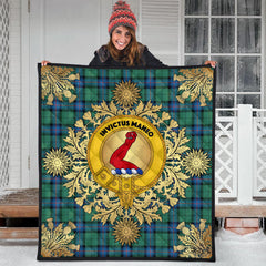 Armstrong Ancient Tartan Crest Premium Quilt - Gold Thistle Style