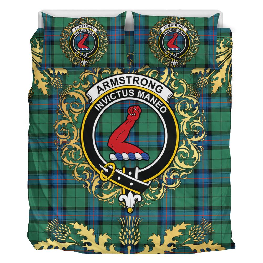 Armstrong Ancient Tartan Crest Bedding Set - Golden Thistle Style