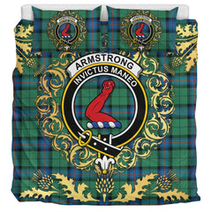 Armstrong Ancient Tartan Crest Bedding Set - Golden Thistle Style