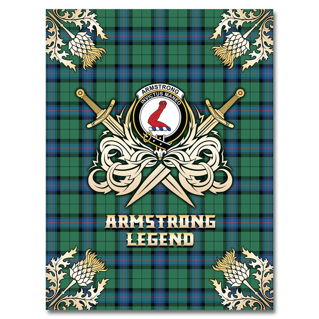 Armstrong Ancient Tartan Gold Courage Symbol Blanket