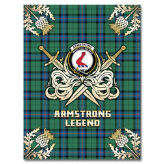 Armstrong Ancient Tartan Gold Courage Symbol Blanket