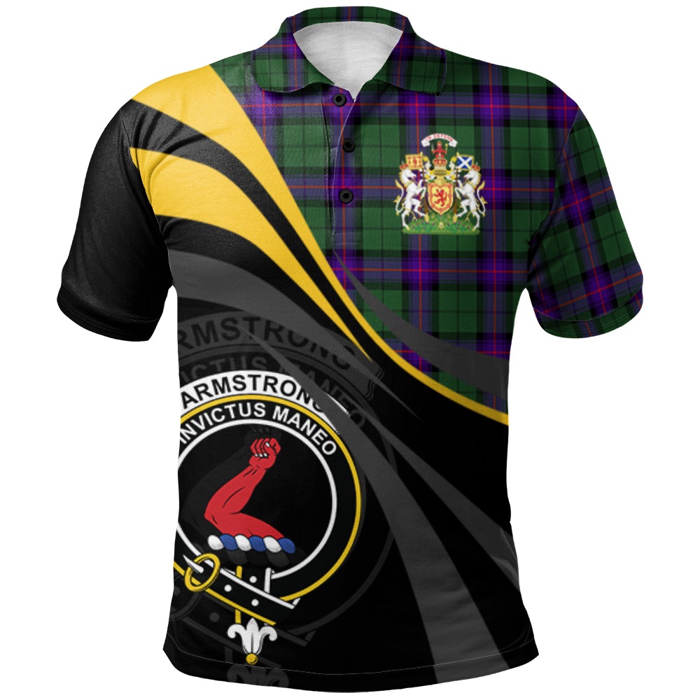 Armstrong Modern Tartan Polo Shirt - Royal Coat Of Arms Style